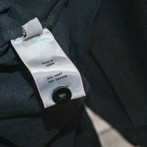 Prospective Flow Tai Thistle oversized hemp cotton shirt Navy blue size Small - Picture 7 of 7